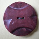 Large Button Art Deco Plastic Brown 2-hole 1.25in Carved