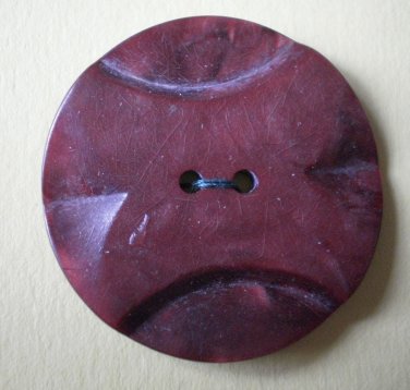 Large Button Art Deco Plastic Brown 2-hole 1.25in Carved