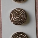 Le Chic Buttons Gold Metal Swirl Spiral 3/card Vintage 329