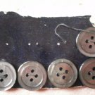 Shell Buttons Lot 5 Abalone 4-hole Vintage 5/8in Grey