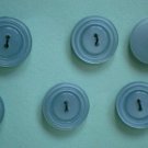 Light Blue Round Buttons 2-hole Plastic Lot 6