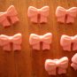 Pink Ribbon Buttons Plastic Bows Lot 12 Vintage Children Sewing Crafts 14mm