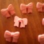 Pink Ribbon Buttons Plastic Bows Lot 12 Vintage Children Sewing Crafts 14mm