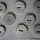 Vintage Shell Buttons White Cat's Eye 9/16in Mother of Pearl