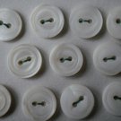 Vintage Shell Buttons White Cat's Eye 1/2in Mother of Pearl