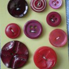 Lot red plastic buttons 2 4 hole vintage Fan Target