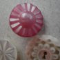 Lot 5 Flower Buttons Vintage Plastic Shell