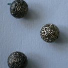 Metal Buttons Self Shank Lot 3 Vintage 1/4in Mirror Back Star