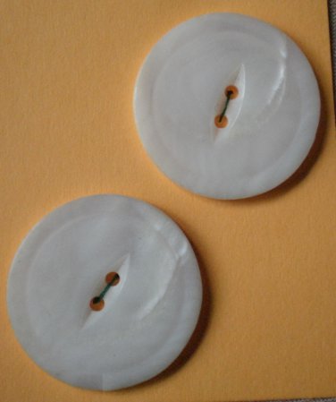 Shell Buttons Large Lot 2 Mother of Pearl 1.25in Cat's Eye