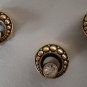 Rhinestone Buttons Gold Tone Metal Lot 3 Vintage 12mm