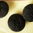 Large Fabric Buttons Black Lot 3 Coat Jacket Metal Shank Vintage