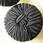 Large Fabric Buttons Black Lot 3 Coat Jacket Metal Shank Vintage