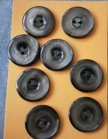 Abalone Shell Buttons Lot 8 2-hole 15/16in Vintage Gray