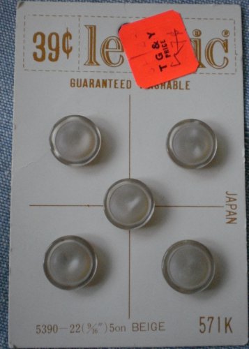 Le Chic Vintage Buttons Beige 5/card 571K 5390