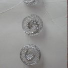 BGE Originales Buttons Clear Silver Swirl 4 on card Vintage