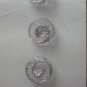 BGE Originales Buttons Clear Silver Swirl 4 on card Vintage