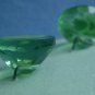 Green Glass Buttons Faceted Vintage Lot 3 Self Shank