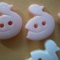 Duck Buttons Plastic Pink White Bluw Lot 16 Vintage Children Sewing Crafts