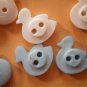 Duck Buttons Plastic Pink White Bluw Lot 16 Vintage Children Sewing Crafts