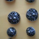 Mirror Back Buttons Vintage Lot 8 Metal Shank 2 sizes