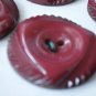 Red Buttons Triangle Circle Lot 6 Plastic 3-hole Burgundy