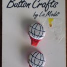 Button Crafts La Mode 2 Hot Air Balloons on card 193 19mm Fr