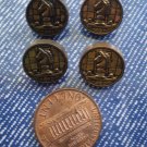 Lot 4 Vintage Gold-Tone Chess Buttons 0.5 inch Horse Knight