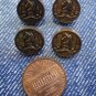 Lot 4 Vintage Gold-Tone Chess Buttons 0.5 inch Horse Knight