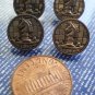 Lot 4 Vintage Gold-Tone Chess Buttons 0.5 inch Horse Knight