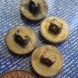 Lot 4 Vintage Gold-Tone Chess Buttons 0.5 inch Horse Knight