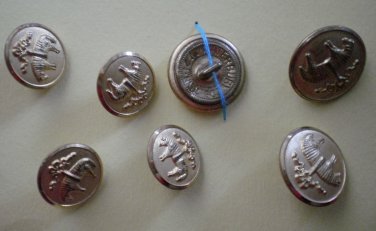 Waterbury Co Brass Buttons Sheep W21 Vintage Lot 7