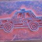 Rubber Stamp Police Car Mounted Wood 5x3.5 Engine
