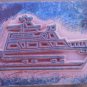 Rubber Stamp Yacht Boat Mounted Wood 5x3.5 Ship
