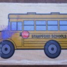 Rubber Stamp School Bus Mounted Wood 5x3.5
