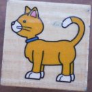 Rubber Stamp Cat Kitten Mounted Wood Animal 2.5x2.5