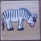 Rubber Stamp Zebra Mounted Wood Animal 3.5x3.5