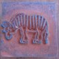 Rubber Stamp Zebra Mounted Wood Animal 3.5x3.5