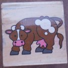 Rubber Stamp Cow Mounted Wood Animal 3.5x3.5