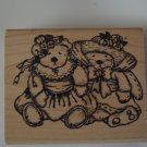 Imagine That Rubber Stamp Teddy Bears K-064 Wood Mounted