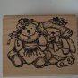 Imagine That Rubber Stamp Teddy Bears K-064 Wood Mounted