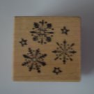 PSX Rubber Stamp Snowflakes B-346 Wood Mounted 1.25"