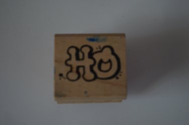 HO Rubber Stamp Imaginations Santa Greeting Ho Ho Ho Wood Mounted