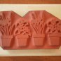 Four Small Flower Pots C2787 Rubber Stamp Happy Stamper Mounted Wood 4