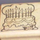 Rubber Stamp Birthday Cake With Candles