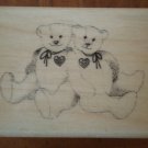 Teddy Bear Rubber Stamp Hero Arts Wood Mounted 1985 Vintage