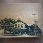 Mounted Rubber Stamp Old House Stable Trees Posts Wood