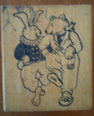 Bunny Bear Rubber Stamp All Night Media Wood Mounted Mary Engelbreit Hare Rabbit