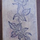 Rubber Stamp Rose Flower PSX 1988 Mounted F970 Stem