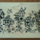 Rubber Stamp Bird House Birdhouse Village PSX G1336 Wood Mounted