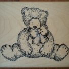 Rubber Stamp Teddy Bear TRL Design Q239 Wood Mounted Unused